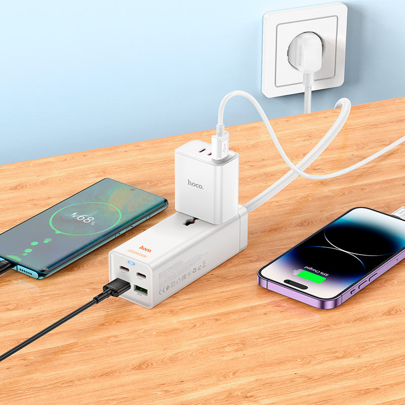 Hoco Power strip “AC10A Barry” PD65W GaN + QC3.0 + 1 socket EU Hoco Power strip “AC10A Barry” PD65W GaN + QC3.0 + 1 socket EU